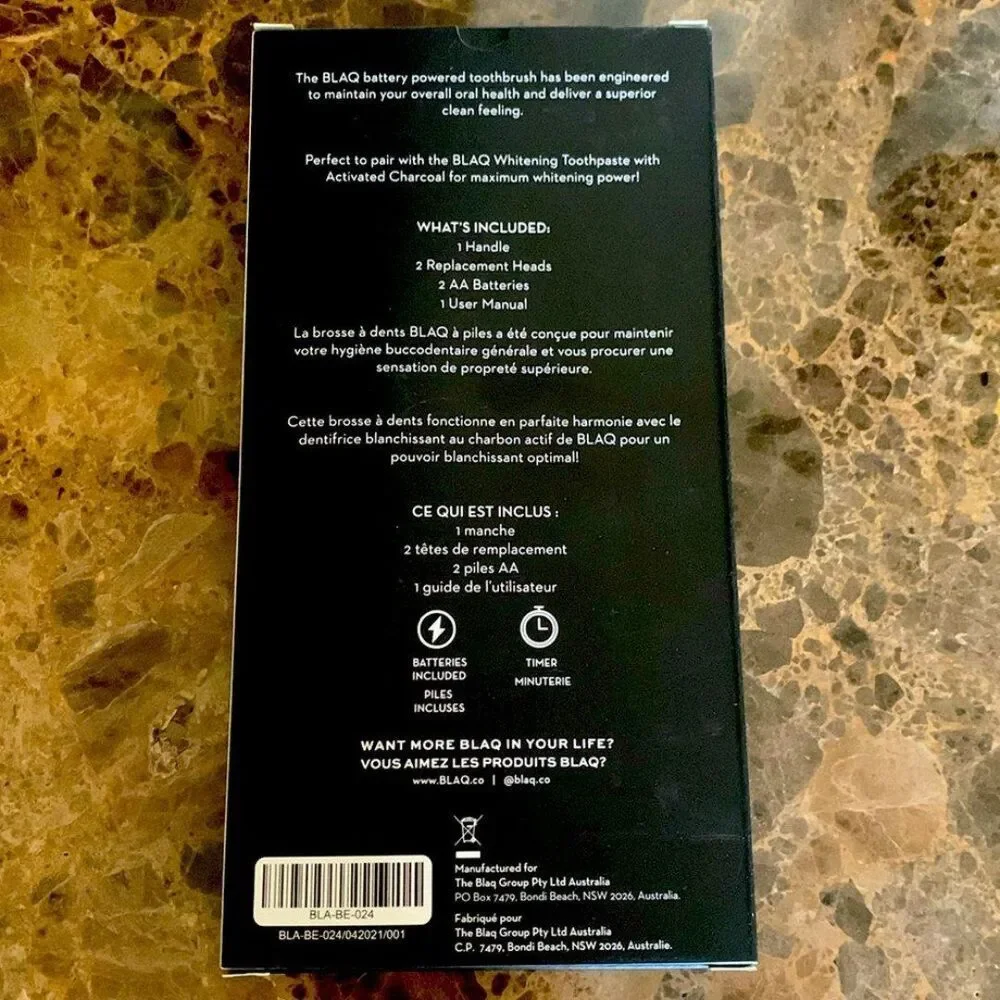 BLAQ Battery Powered Toothbrush NEW in Box